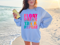 Float Drink Tan Repeat DTF Print