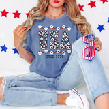 Floral Checker USA DTF Print
