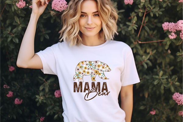 Floral Mama Bear DTF Print