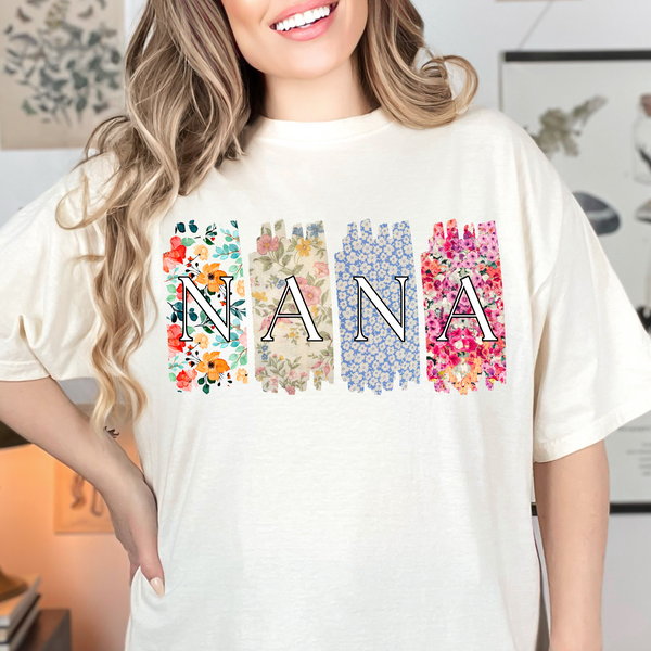 Floral Stripe NANA DTF Print