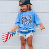 Floral Checker USA DTF Print