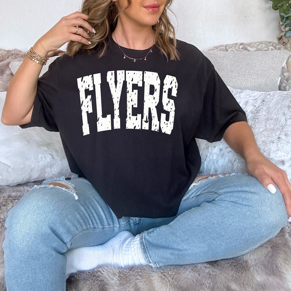 Flyers Varsity Distressed Teams DTF Print
