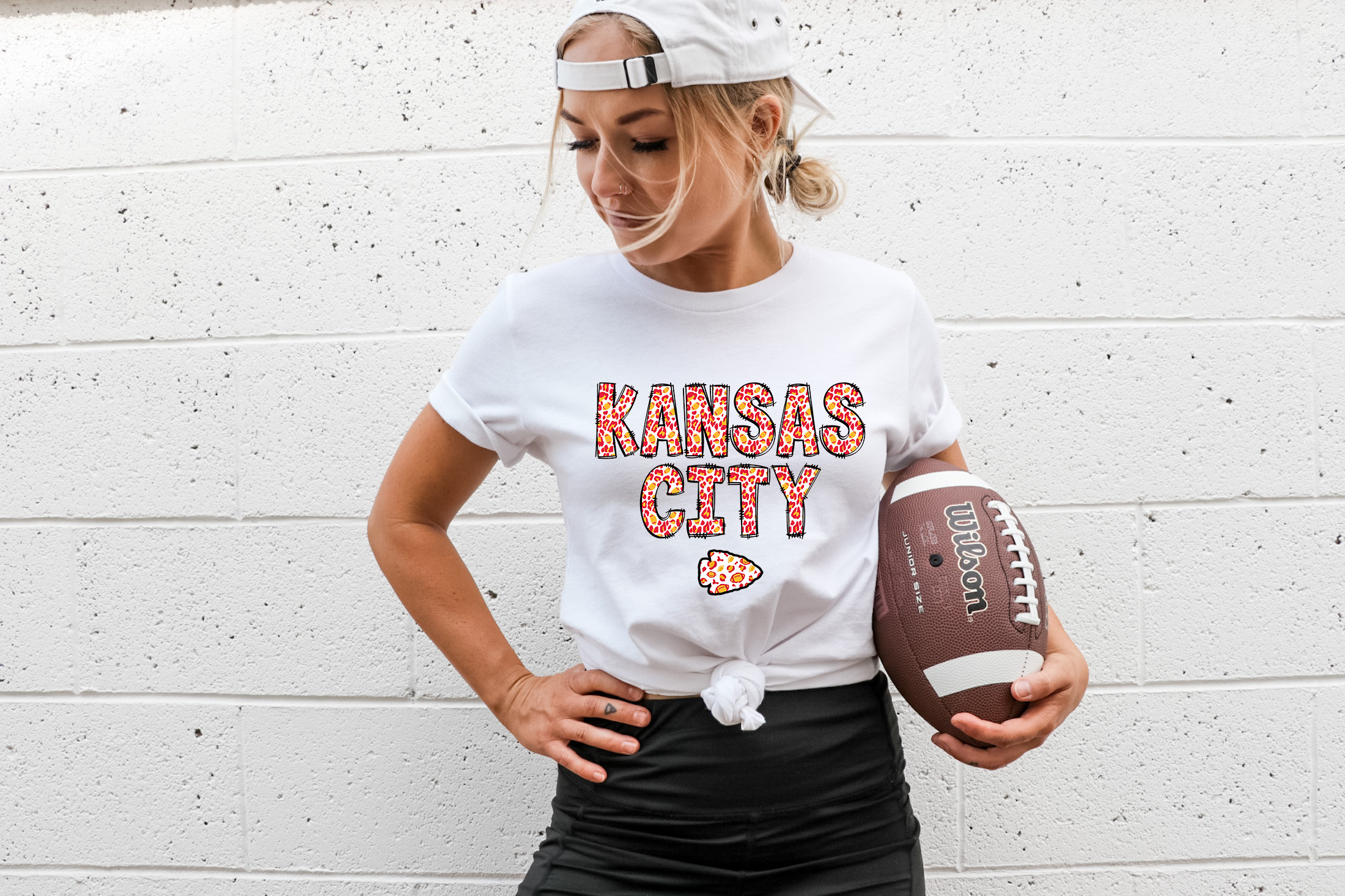 Kansas City Leopard Football DTF Print