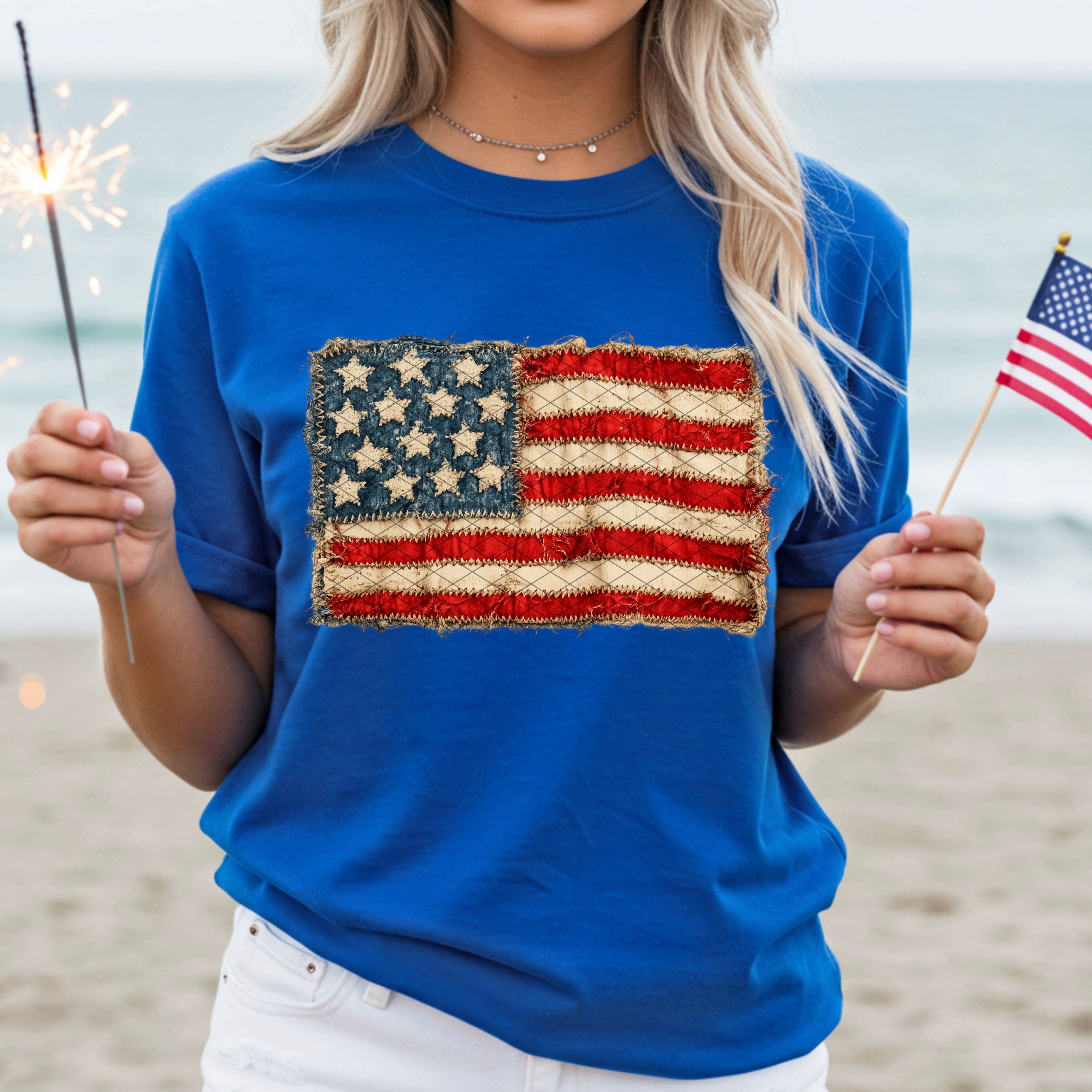 Frayed Flag DTF Print