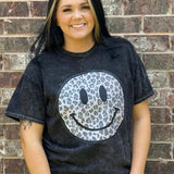 Distressed Leopard Smile Circle DTF Print