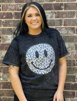 Distressed Leopard Smile Circle DTF Print