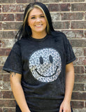 Distressed Leopard Smile Circle DTF Print