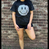 Distressed Leopard Smile Circle DTF Print