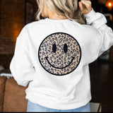 Distressed Leopard Smile Circle DTF Print