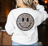 Distressed Leopard Smile Circle DTF Print