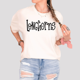 Funky Serif Longhorns DTF Print