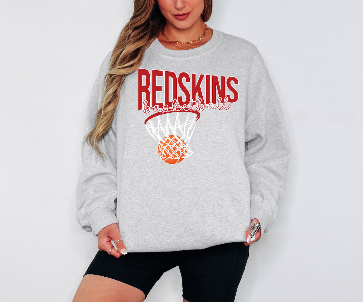Redskins Basketball Swoop DTF Print