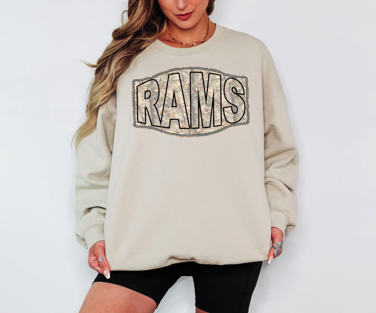 Rams Camo Badge DTF Print