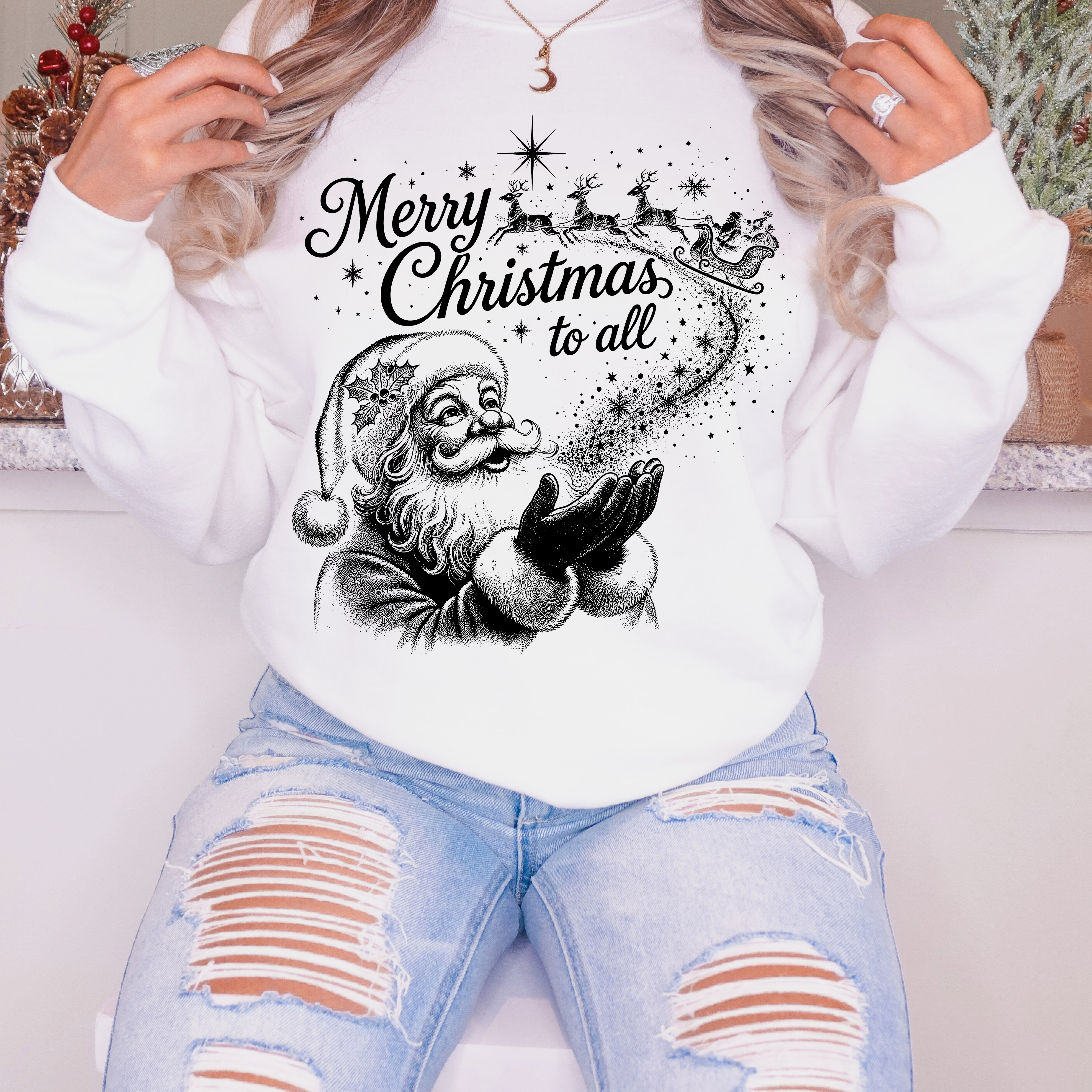 Santa Wishes Knockout DTF Print