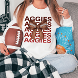 Aggies Repeat Football Bow DTF Print