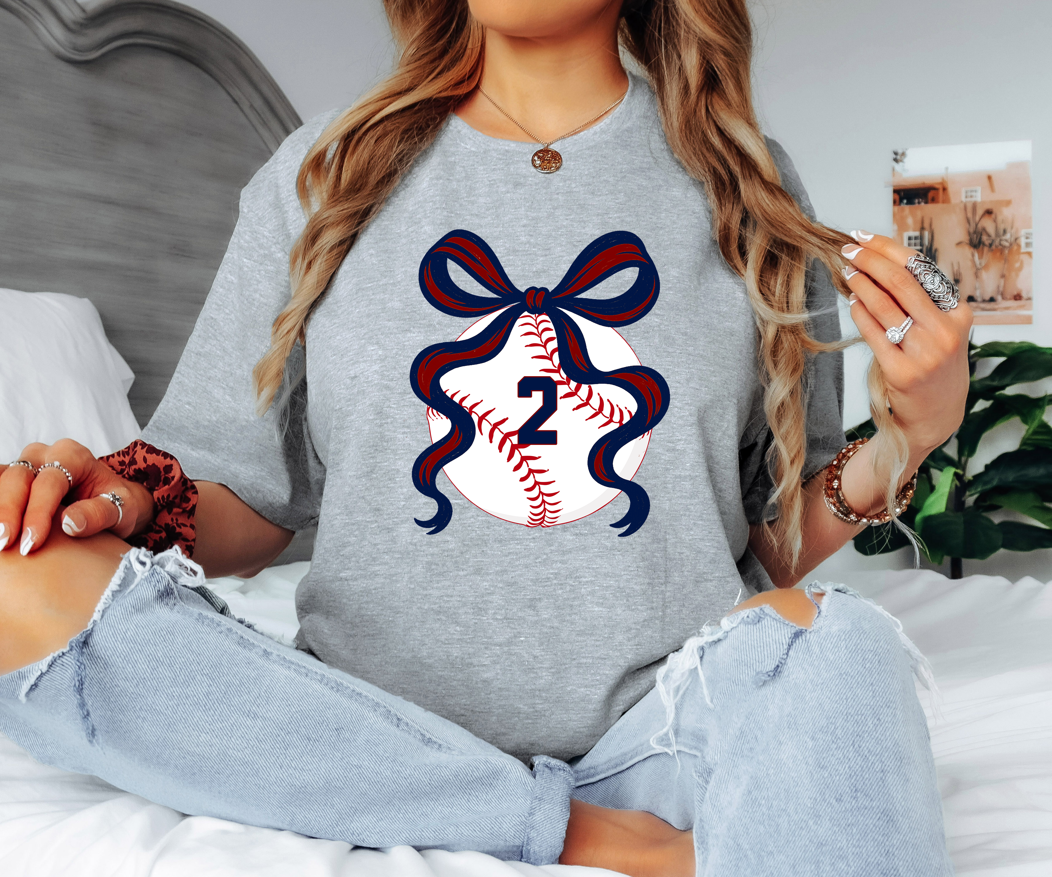 Coquette Ribbon Baseball DTF Print