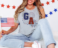 Fireworks GA Georgia Faux Glitter DTF Print