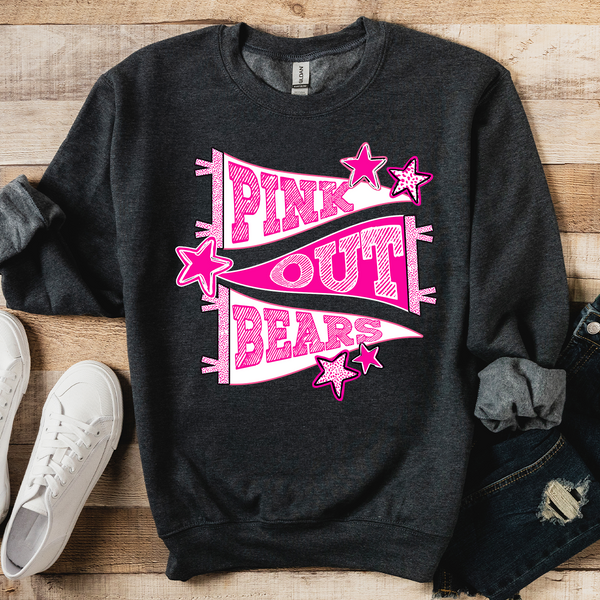Bears Pink Out Pennant Banner DTF Print