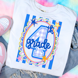 Blue Gingham School Grade DTF Transfer
