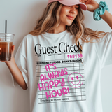 Guest Check Its Always Happy Hour DTF Print
