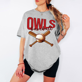 Owls Baseball Swoop DTF Print