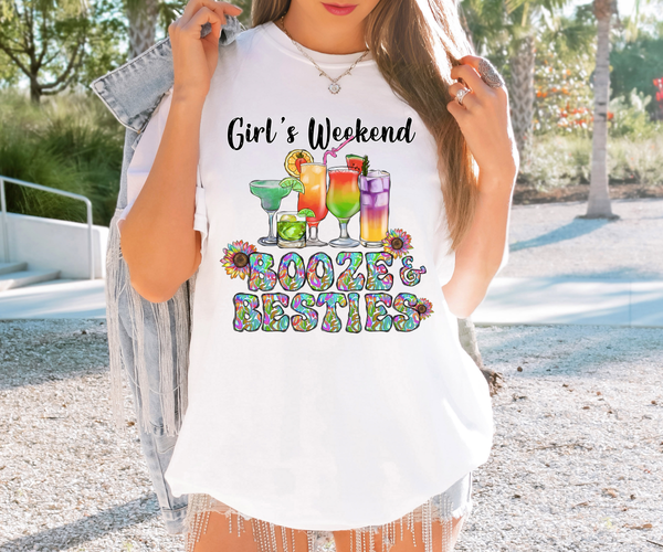 Girls Weekend Booze and Besties DTF Print