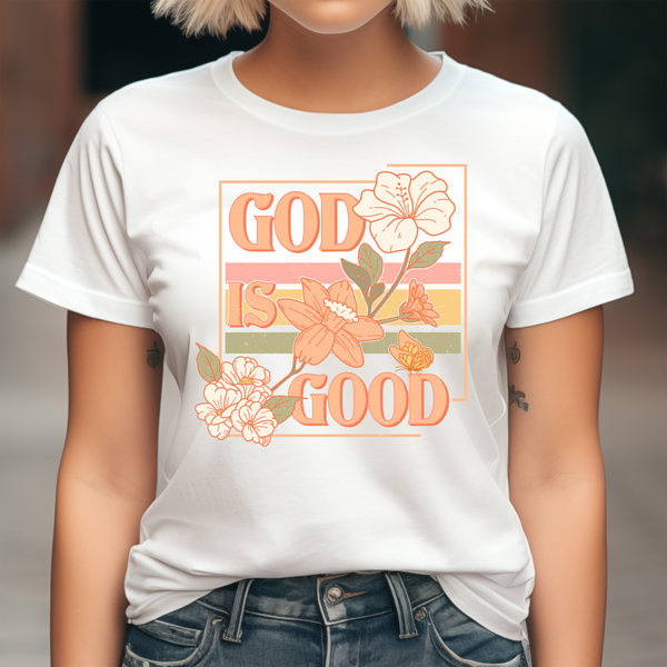 God is Good Retro Floral DTF Print