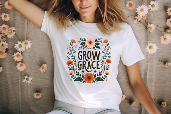 Boho Floral Grow In Grace DTF Print