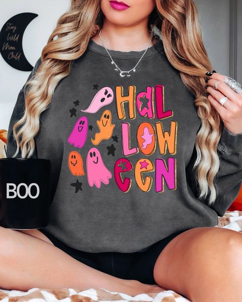 Cute Pink Halloween Ghost DTF Print