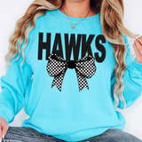 Hawks Coquette Checker Bow DTF Print