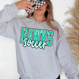 Hawks Soccer Glitter School Spirit DTF Print