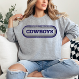 Cowboys Retro Team Oval DTF Print