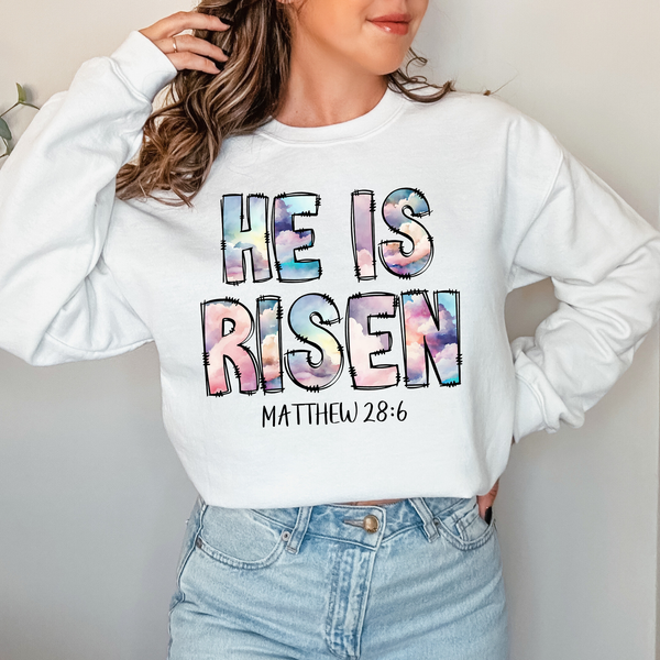 He Is Risen Colorful Clouds DTF Print