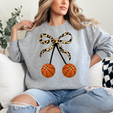 Leopard Bow Basketball Cherries DTF Print