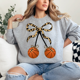 Leopard Bow Basketball Cherries DTF Print