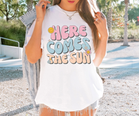 Here Comes the Sun Retro Distressed DTF Print