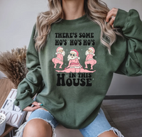 Hos in the House Pink Santa DTF Print