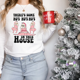 Hos in the House Pink Santa DTF Print