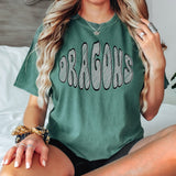 Dragons Alternative Black Sketch DTF Print