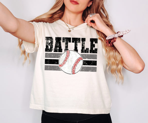 Battle Baseball Grunge DTF Print