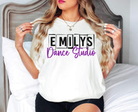 Emilys Dance Studio Glitter Effect DTF Print