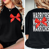 Warriors Stacked with Ribbon DTF Print