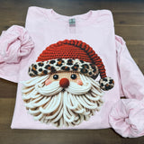 Santa Faux Yarn Red Hat DTF Print