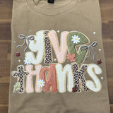 Give Thanks Faux Yarn DTF Print