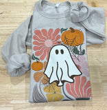 Floral Pumpkin Ghost DTF Print