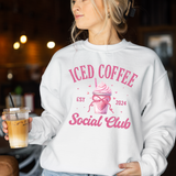 Iced Coffee Social Club Distressed DTF Print