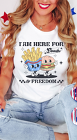 Here for the Snacks and Freedom Retro DTF Print