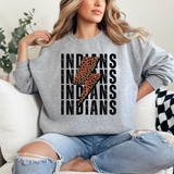 Indians Leopard Baseball Bolt DTF Print