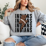 Indians Leopard Football Bolt DTF Print