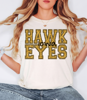 Iowa Hawkeyes Glitter Effect DTF Print